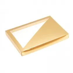 24 Choc Gold Folding Lid with Triangular Window
